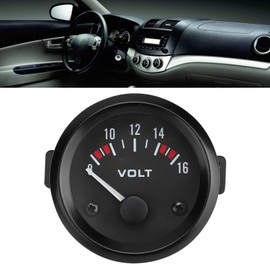 Car Vltmeter, Universal 12V Voltmeter 52mm/2in Voltage Meter Gauge 8-16V, BX100007