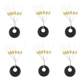 Conskyee 600 Pcs Fishing Bobber Stopper，6 in 1 Fishing Float Stops, Soft Beads Floats Stop for Coarse Fishing, Oval Stoppers for 0.15 to 0.4 mm Float Sinker Line, L