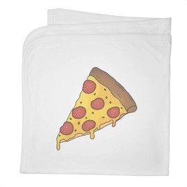Azeeda 'Pepperoni Pizza Slice' Cotton Baby Blanket/Shawl (BY00040067)