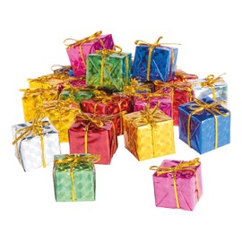 24 Coloured Presentation Pack 24X24X22 MM with Bow Christmas Decoration Christmas Tree Christmas Tree Decoration