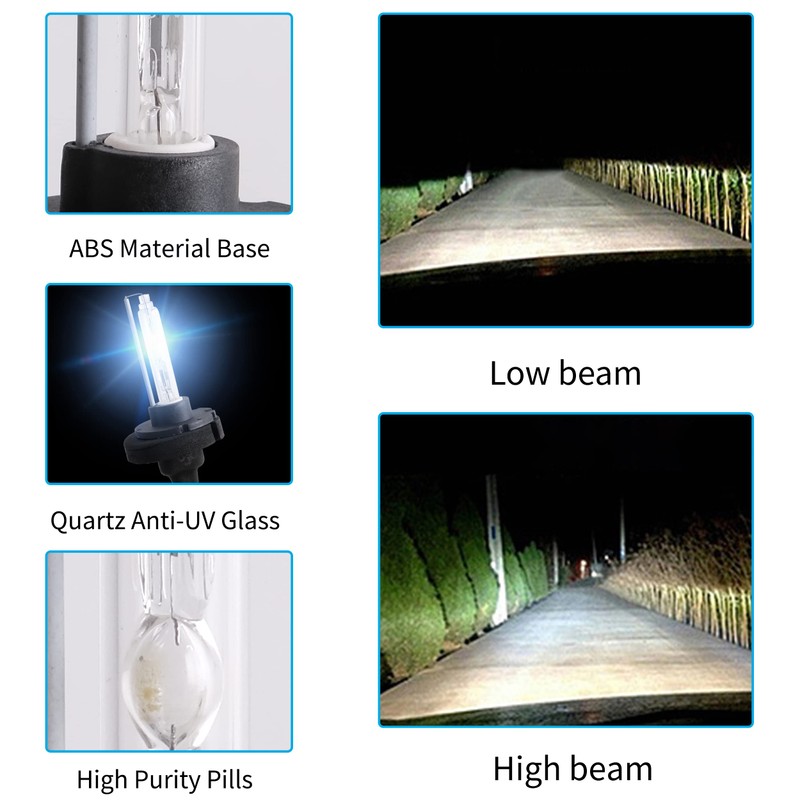 VLAND D2H Headlights Bulbs,Replacement Bulbs for High/Low Beam, 12V 35W