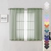 Lecloud Short Sheer Curtains 54 Inches Length 2 Panels, Light