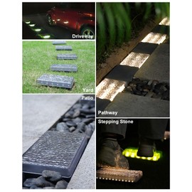 SHONELIGHTING Solar Paver Outdoor Lights, 6x9 Recessed Brick Light, Heavy Duty IP67 Waterproof LED, Landscape Lighting for Ground, Pool, Garden, Driveway (Warm White, 2Pack)