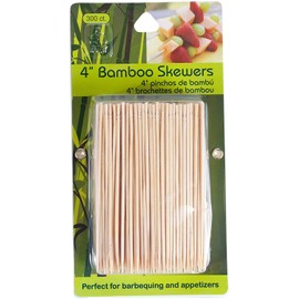 Jacent 4 Inch Appetizer Bamboo Skewers (300 count per pack): 3 Packs