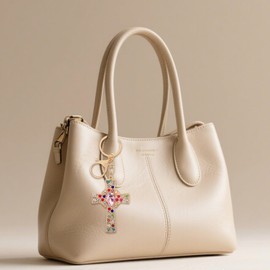 Bling Christian Cross Keychain Bag Charms Purse Charms Car Key Chain Accessories Birthday Christmas Gifts for Women