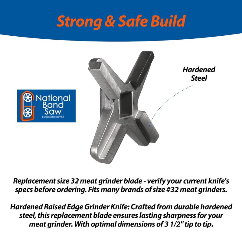 National Band Saw #32 Meat Grinder Knife Set – Durable