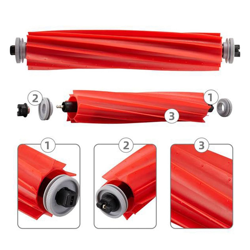 2 Set Rubber Main Roller Brush Replacement Parts Compatible for