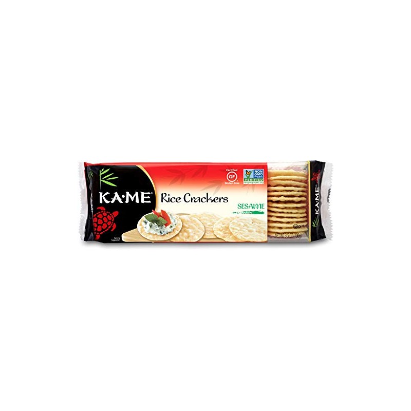 Ka-Me Gluten Free Rice Crackers, Sesame, 3.5 Ounce