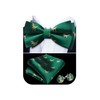 Barry.Wang Dinosaur Green Gold Bow Tie for Men Silk Pre-Tied