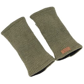 GURU SHOP Hand Knitted Pulse Warmers, Hand Warmers, Pulse Warmers from Nepal, Arm Warmers, Men/Women, Black, Wool, Size: One Size, gray
