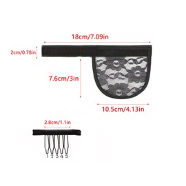 5 Pack Ponytail Extension Lace Base Hook and Loop Ponytail Pieces Lace Net Ponytail Base for Ponytails Wigs Making Hair Extensions Ponytails Hairpieces Pony Tail Hair Wefts Tracks Wrap Around
