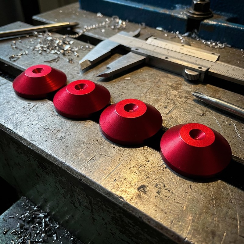PrecisionGeek Cone Spike Pads, CNC Machined Insulation Washers for Hi-Fi
