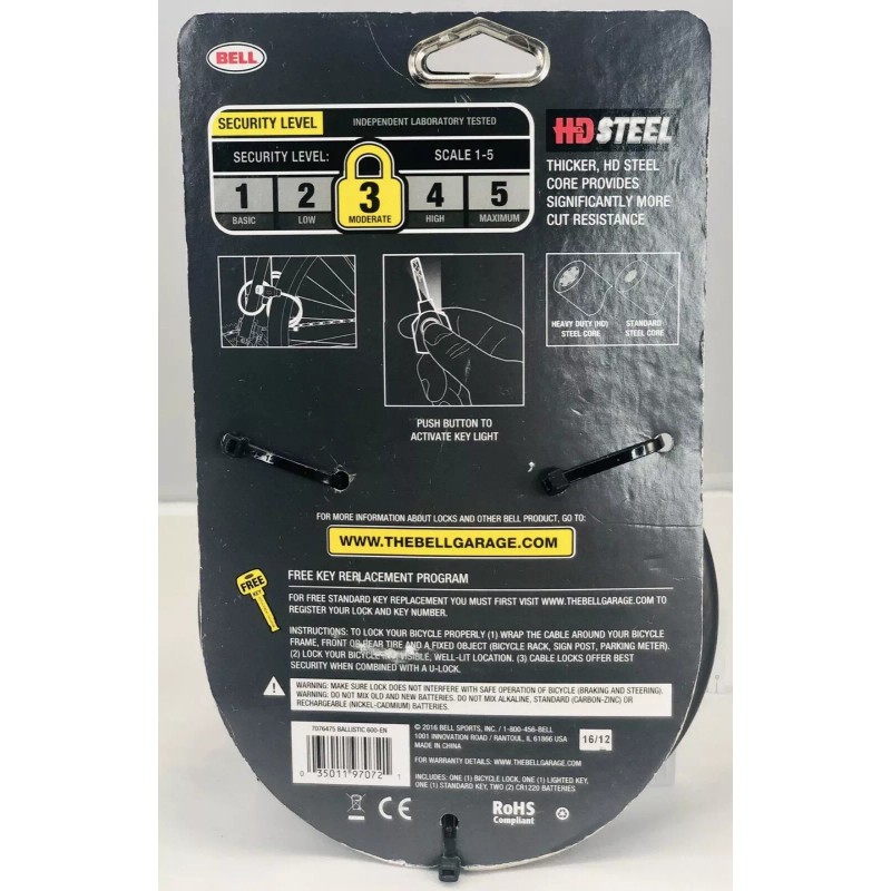 Bell NEW - Bell Ballistic 600 5’ x 12mm Cable