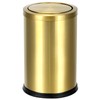 QWORK Antique Gold Trash Can, 2.4 Gallons Stainless Steel, Waterproof,