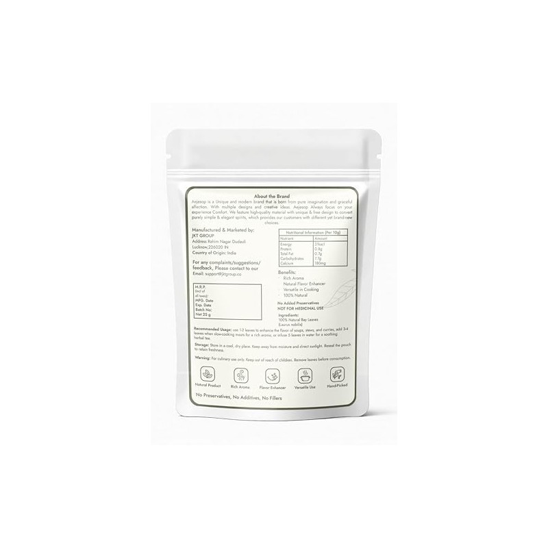 AEJESOP Organic Bay Leaves, Tej Patta, Indian Spice, 1oz