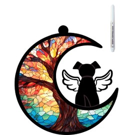 Pet Loss Sympathy Gift, Dog Angel Memorial Suncatcher, Dog Remembrance Gift for Window Hanging, Dog Passing Away Gifts