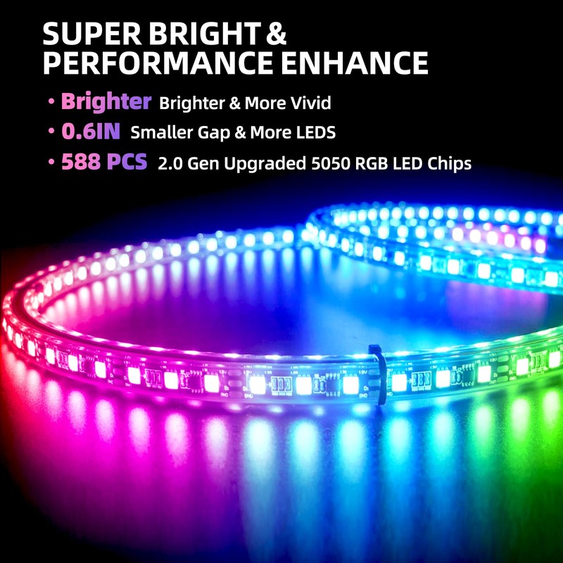 TAVARAY 4PCS 14" Double Sided RGB LED Wheel Ring Lights