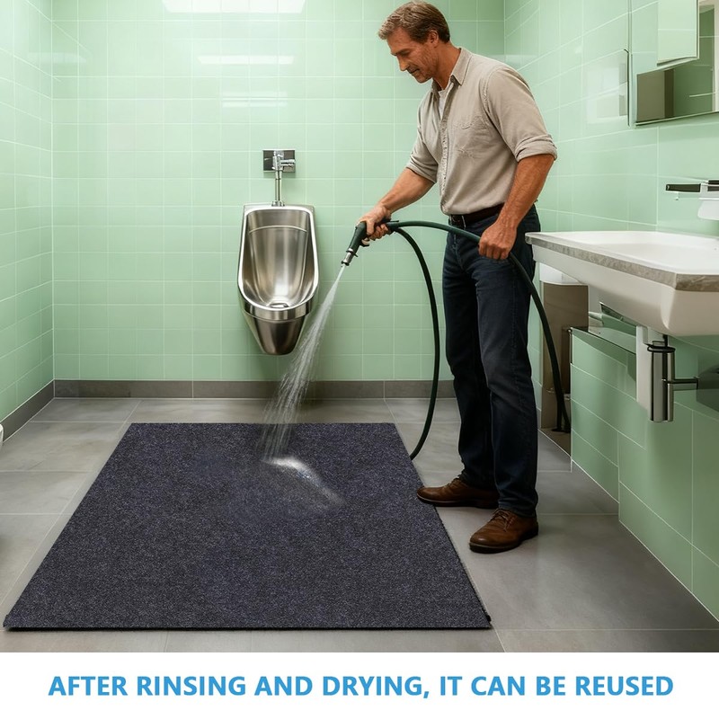 Urinal Mats (2 Pack)，Deodorizing Urinal Floor mats—Anti-Slip and Waterproof Backing，Absorbent/Waterproof
