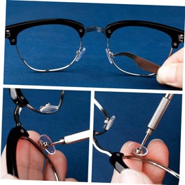 ORFOFE Eyeglass Repair Kit 100pcs Precision Screwdriver Metal Material Non-skid Handle for Comfortable Use