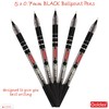 Goldex Klassy BLACK 5 x 0.7mm Fine Tip Ballpoint Pens
