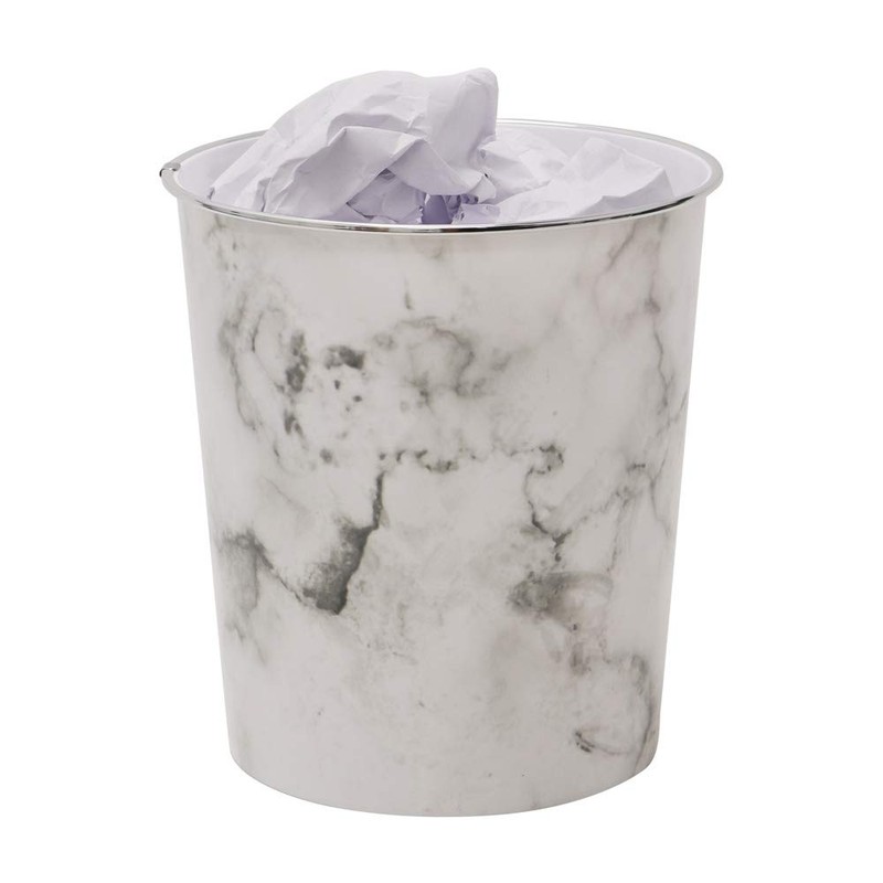 JVL Small Marble Waste Paper Bin, Set of 2