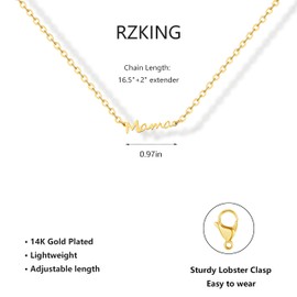 RZKING New Mom Gifts, Gold Plated Mama Necklace Gifts for New Mom (Mama)