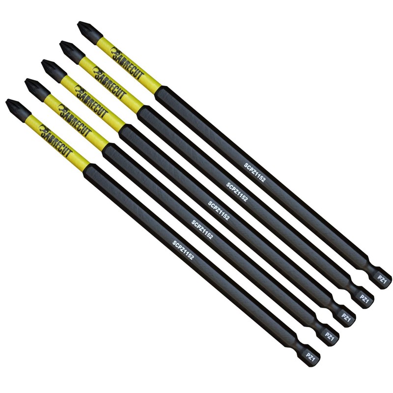 5 x SabreCut SCPZ1152_5 152mm PZ1 Magnetic Impact Screwdriver Driver