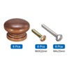 sourcing map Round Wood Knobs, 8pcs 33x23mm Pull Handles for
