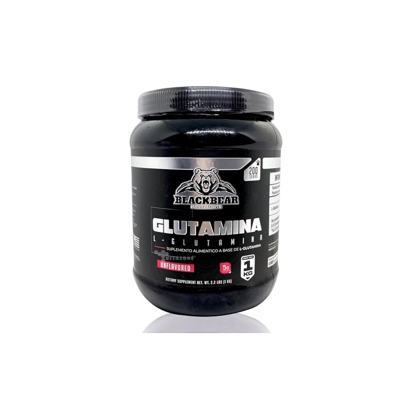 Glutamina 1 kg Sin sabor 200 serv Blackbear Postentreno