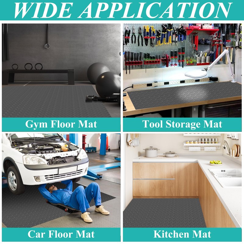 LDHHYH 4 x 6 FT Garage Floor Mat, 1.5mm Thick