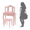 UTEX Kids Vanity Set with Mirror and Stool, Kids Make
