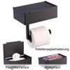 infactory WC Papier Halter: Toilettenpapierhalterung mit Feuchttücherbox, ohne Bohren, zum