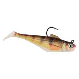 Berkley PowerBait Pre-Rigged Swim Shad Fishing Bait, HD Yellow Perch, 3in | 8cm, Irresistible Scent & Flavor, Realistic Profile, Ready-to-Fish, Ideal for Bass, Walleye, Pike and More