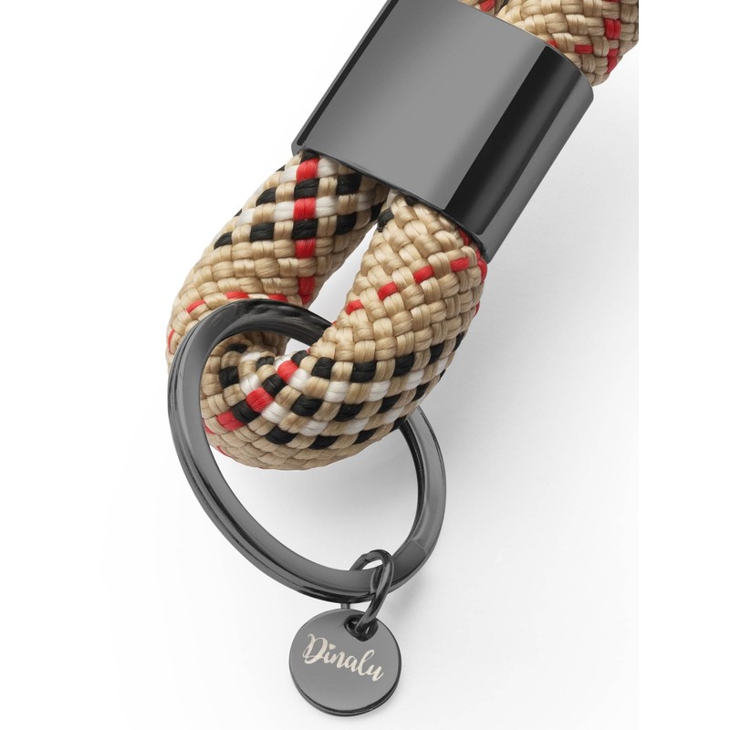 Dinalu Key Pendant Made of Sailing Rope with Black Metal,