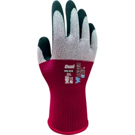 Wondergrip - Dual - WG-355 Safety Gloves - Single Latex Coating - DuaLiner Technology - High Grip - Ultra-Lightweight & Breathable - For Precision Handling - Grey/Red - Medium