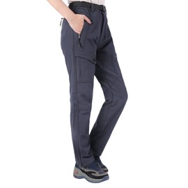 Singbring Women's Winter Outdoor Fleece Warm Waterproof Windproof Insulated Ski Snow Hiking Workout Pants W28-W30 Medium Navy(W08F31/Navy/M)