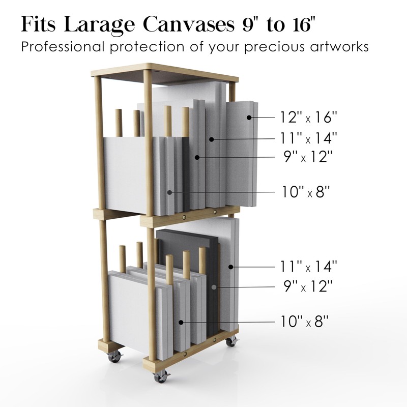 UNZERO Art Storage Rack, Art Canvas Storage, Art Drying Rack,