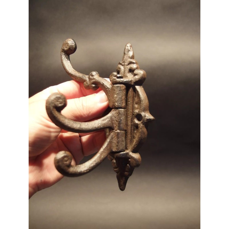 Antique Vintage Style Cast Iron Wall Hook Swivel Folding Coat