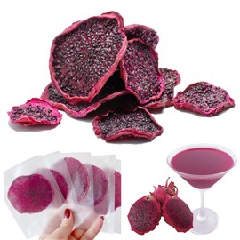 Slices of Dragon Fruit,Dried Dragon Fruit Slices,Red Heart Dragon Fruit Low Temperature Roast,Dried Pitaya,Independent Packaging 200g/7oz