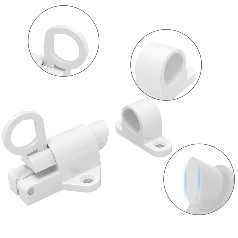 BRIOTA Pack of 2 Automatic Locking Door Bolts, Spring Locking