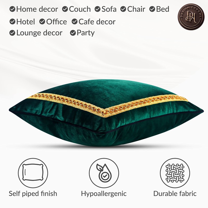 DezignicoHome Decorative Velvet Throw Pillow Covers for Sofa Couch Bed