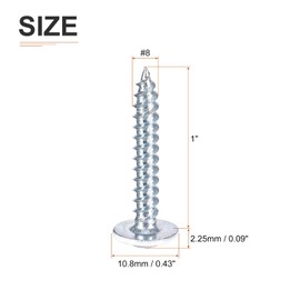 uxcell 50Pcs #8x1 Phillips Head Self Tapping Screws, Carbon Steel Flat Head High Strength Quick Tapping Screws Wood Screw for Wood, Metal, Plastic, White