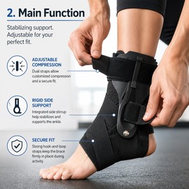 Adjustable Stirrup Ankle Brace for Daily Support – Rigid Stabilizer with Custom-Fit Straps for Walking, Activity & Recovery Use