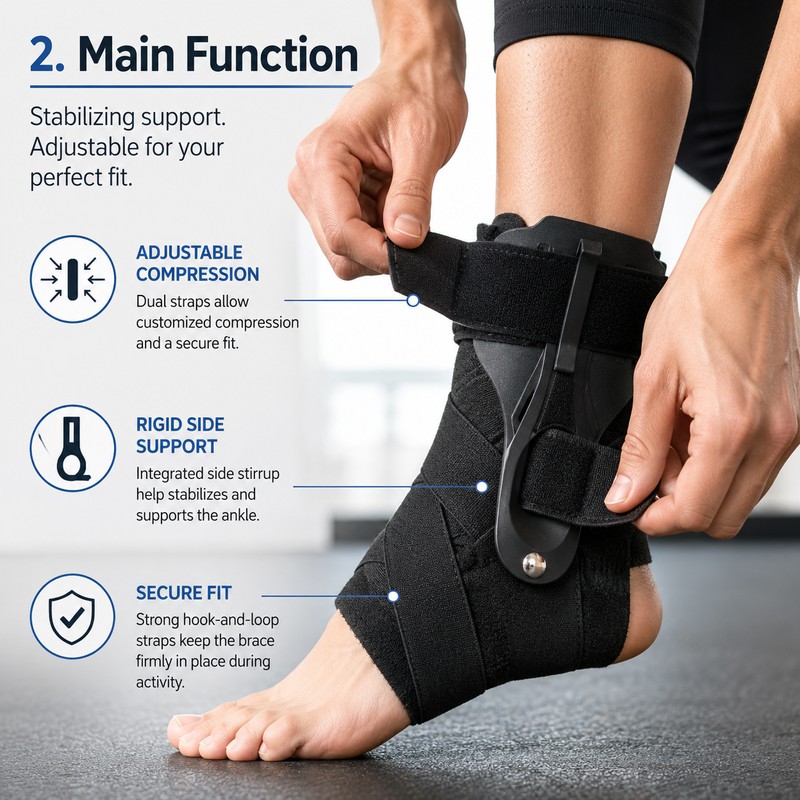 Adjustable Stirrup Ankle Brace for Daily Support – Rigid Stabilizer