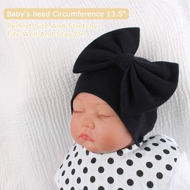 Bamery Newborn Baby Girl Hospital Hat Preemie Cotton Baby Beanie Winter Infant Hats Towel for 0-12 Months (CA/US, Age, Preemie, Skin Pink+White+Black)