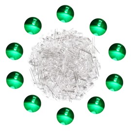 100 Pcs Led Diode Kit, YIWANSON Small 5mm Single Clear Light Electronics Micro Lamp 2V Arduino Lighting Kit for Models, Science Project, Circuit Board, Christmas Lights Decor, Green, 5mm Green