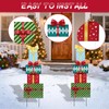 Christmas Outdoor Decor Stake,41.5" Metal Xmas Box Yard Sign,4 Pack