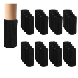 32 Packs Furniture Leg Socks Knitted Furniture Chair Socks - Chair Leg Floor Protectors for Avoid Scratches, Furniture Pads Set for Moving Easily and Reduce Noise, Black