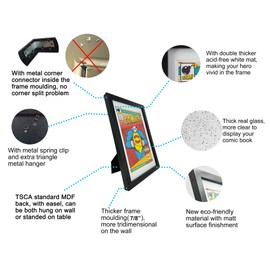 Memory Keeper Comic Book Frame with Real Glass,2 Pack,UV Protection, Fits Current Comics up to 6 3/4" x 10 1/4", Fits with Comic Book Bags and Sleeves,Wall or Tabletop Display