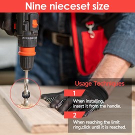 AOZUO 8 Piece Depth Stop for Drill, 3/4/5/6/8/10/12/16 mm Drill Depth Stop Collar Set, HSS Locator with Allen Key, Locator Depth Limiter Dowels